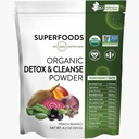 MRM Beslenme Organik Detox ve Cleanse Toz | Peach Mango Flavored | Gentle Daily Detox | Superfoods | Antioksis + Chlorophyll + Phycocyanin + Elektrolytes | 15 Hizmet