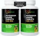 Potasyum Iodide Tabletleri - Radyasyon Exposure için 130 mg Iodine Tabletleri | ABD Made Nükleer Fallout Pills KI Pills YODO Naciente 120 Tablet (2 Pack)