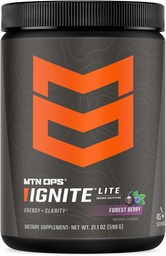 ΜΤΝ OPS Ignite Lite Energy Drink Powder Χωρίς γλουτένη Συμπλήρωμα νιτρικού οξειδίου Drink Mix, L Arginine, L Citrulline, Caffeine & Nootropic Sugar Free Drink Mix, 45 Servings, Forest Berry