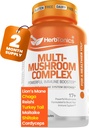 Herbtonics All-in-One Mushroom Supplement for Immune System Support | Nootropic Brain Support Supplement with Lion's Mane, Cordyceps, Reishi | Güçlü Mushroom Kompleksi | 120 Vegan Capsules