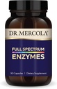 Dr. Mercola Full Spectrum Enzymes - 22 Different Enzymes - Supports Digestive & Immune Health - Helps Digest Carbohydrates, Fats, Proteins & Fiber - Non-GMO, Gluten-Free & Soy-Free - 90 Capsules