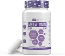 Erkekler ve kadınlar için uyumak için Melatonin w/Valerian Root Extract - Vegan Melatonin 10 Mg Capsules - Yetişkinler için Uyku Yardımı - Deep Sleep Supplements to Ease Jet Lag Strain