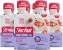 SlimFast Gelişmiş Beslenme Meal Yenileme Protein Shake - İçmeye Hazır, Pink, Strawberries & Cream, 4 Şişe (Pazar 3)