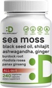 DEAL SUPPLEMENT Irish Sea Moss 7000mg Per Servis, 240 Veggie Capsules – 14 Superfood Kompleksi – 3000 mg Black Seed Oil, 2000 mg Ashwagandha, 600 mg Ginger Ginger Ginger