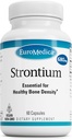 EuroMedica Strontium - Bone Health & Strength Support Supplement - Diyetary Supplement with Vegan Capsules - Health Supplement with Strontium Citrate for Superior Abors - 60 Capsules