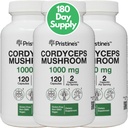 PRISTINE'S Cordyceps Mushroom (3 Pack) 1000 MG - Athletic Performance, Endurance & Immunity Adaptogen Capsule Supplement - 180 Day Supply - Anti Aging Support Antioksi