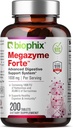 Biyophix Megazyme 200 Tablet - Doğal Bitki Proteolytic Enzymes Nattozimes Serrazimes Supports Digestive System Immune Health