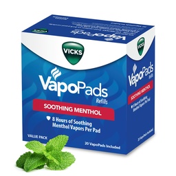 Vicks VapoPads Original Menthol Scent - Vapor Pads Refill for Vicks Humidifiers and Steam Inhalers, Scent Pads for Confusion and Cough Relief, 20-Pack, Box Color May Vary