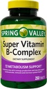 Augu Spring Valley Super Vitamin B-Complex, Υποστήριξη Μεταβολισμού, Δισκία Συμπλήρωμα διατροφής, 250 Count