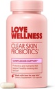 Love Wellness Clear Skin Probiyotik | Clear Up Hormonal Acne Pimples, Redness & Pore Minimizer | Skin Care with çinko, Bifidobacterium Longum & Chaste Tree Meyvesi | Acne Tedavisi | 30 Kont