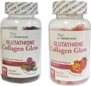Nature Glow Glutathione Collagen Glow, 60 Organic Chewable Gummies (Strawberry (1Bottle) & Cranberry (1 Μπουκάλι))