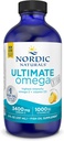 İskandinav Naturals Ultimate Omega Xtra Liquid, Lemon Flavor - 8 oz - 3400 mg Omega-3 + 1000 IU Vitamin D3 - EPA & DHA - Beyin, Kalp, Ortak, ve Immune Health - Non-GMO - 48 Servisler