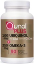 Qunol Plus Ubiquinol CoQ10 100mg with Omega 3 Fish Oil 250mg, Ekstra Güçlü Antioksi Supplement, 90 Count