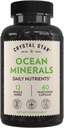 Crystal Star Ocean Minerals Supplement (60 Capsules) – Daily Herbal Supplement for Bone Health & Collagen – Sea Buckthorn, Spirulina & Organic Alfalfa - Non-GMOMO