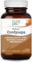 PURE ESSENCE LABS MyPure Cordyceps - Βιολογικό συμπλήρωμα μανιταριών - 100% Real Mushroom Extract - Best for Immune Support, Stress Relief, Build Energy for Adult Men and Women (60 Κάψουλες)