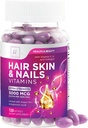 Saç, Skin & Nails for Women - Biotin 5000mcg to Support Hair growth with Argan Oil, Collagen & Hyaluronic Acid, Beautiful, Güçlü Skin, Hair & Nails Supplement - 120 Softgels
