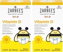 Zarbee's Vitamin D Drops for Infants, 400IU (10{\) Baby & Toddler Liquid Supplement, Newborn & Up, Dropper Compositee Dahil, 2 0.47 Fl Oz Şişes Paketi