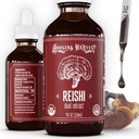 Hodgins Harvest Organic Reishi Mushroom Fruiting Body Extra Concentred Dual Extract Supplement - Υποστηρίζει την υγεία της καρδιάς & την ευεξία - USDA Organic Mushrooms - 4 oz