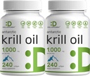 DEAL SUPPLEMENT 2 Pack Antarktika Krill Oil, 1000 mg Per Service, 480 Softgels – Merkür Ücretsiz, Balık Tadısı – Omega-3s, EPA, DHA, Astaxanthin, & Phospholipids – Non-GMO, No Glutenten