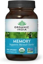 ORGANIC INDIA Memory Herbal Supplement - Memory and Focus, Bacopa Monnieri & Gotu Kola Brain Herbal Supplement, Memory Support - USDA sertifikalı Organik, Non-GMO - 90 Capsules