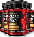 (5 Pack) Clear Flux Pills, Resmi ClearFlux Capsules, All- Natural Support, Premium Support to maintain Stable Levels & Health Circulation, Natural Clear Flux Health Review (300 Capsules)