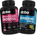 Myo-Inositol & D-Chiro Inositol & Berberine Supplement Capsules - Destek Hormon Dengesi, Düzenli Erkekler Sağlığı - Sağlıklı Metabolism için 1200 mg Berberine Pills