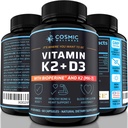 K2 D3 Vitamin Tamam 5000 Iu - Healthier Bones, Blood, Heart, and Better Immunity - Bioperine ile gelişmiş -% 100 Doğal ve Allergen-Free - Vitamin D3 K2 Mk7 5000 Iu