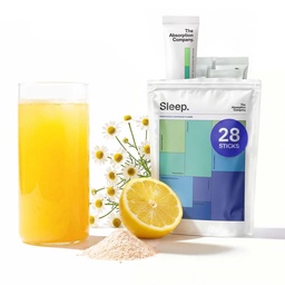 Sleep Aid Powder - Ηρεμιστικό Ποτό για βαθύ ύπνο με λιποσωμικό σαφράν, μαγνήσιο & PharmaGABA Μελατονίνη-ελεύθερο φυσικό συμπλήρωμα για τη μείωση του στρες και τη βελτίωση της ποιότητας του ύπνου χαμομήλι λεμονάδα 28 ραβδιά