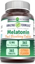 Amazing Formulas Melatonin Fast Dis deploy Supplement | Citrus Flavor | 12 Mg Per Servis | 365 Tablet | Non-GMO | Gluten Free | Made in USA