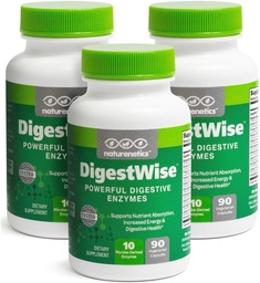 DigestWise Digestive Enzymes - 10 Ισχυρό Vegan Ένζυμα για την υποστήριξη της πέψης, αερίου, Bloating & δυσκοιλιότητα ανακούφιση - Keto Friendly - Lab Tested - 90 κάψουλες (3)
