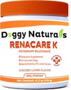 RenaCare K είναι για το Renal K (Potassium Gluconate) Συμπλήρωμα καλίου Σκόνη για σκύλους και γάτες, (4 oz) με κοτόπουλο συκώτι Γεύση - 215 επίπεδο Scoop (Made is U.S.A.)