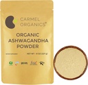 CARMEL ORGANICS Βιολογική σκόνη ρίζας Ashwagandha (8 Oz ή 227g/0.5 Lbs) USDA Certified. Εργαστηριακή δοκιμή, μη ΓΤΟ και γλουτένη δωρεάν 