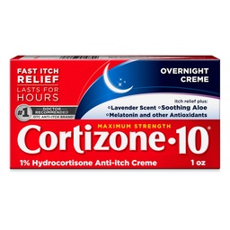 Cortizone-10 Μέγιστη δύναμη Κρέμα ανακούφισης για όλη τη νύχτα Itch, 1% Hydrocortisone, Fast-Acting, Lavender Scented Anti-Itch Κρέμα για Bug Bites, Εξάνθημα, Eczema, Ψωρίαση, Δηλητήριο κισσός, Oak, Sumac, 1 oz