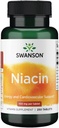 Swanson Niacin (Vitamin B3) - Vitamin Supplement Kalp Sağlığı ve Carbohidrat Metabolism - Doğal Enerji Üretimini Teşvik - (250 Tablet, 100 mg NE Her)