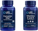 Life Extension Curcumin Elite Turmeric Extract, Promotes a Healthy inflammatory Response & Vitamins D and K with Sea-Iodine, Vitamin D3, Vitamin K1 and K2