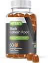 Viteey Black Cohosh Root Gummies - Εμμηνόπαυση Ανακούφιση για Καυτές Φλας και Νυχτερινές Ιδρώσεις - Vegan, Χωρίς Γλουτένη, Μη ΓΤΟ - 60 Μέτρα