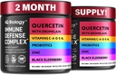Quercetin with Bromelain - Premium Quercetin Bromelain Capsules for Immune Support* - Bromelain Quercetin Supplement - Non GMO Quercetin - 2 Pack (120 Capsules)