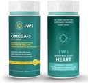 Iwi Omega-3 Essential & Heart Omega-3 Bundle, 30 Servings, Vegan Plant-Based Algae Omega 3, Krill & Fish Oil Alternative, No Fishy Aftertaste