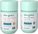 True Grace One Daily Men's Multivitamin (30 Vegan Tabletler) + Bir Günlük Kadın Multivitamin (30 Vegan Tablet) - Non-GMO & Gluten Free - 30 Günlük Supply of each