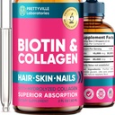Kadınlar için Sıvı Collagen & Biotin - 3000006 Saç Büyüme Kompleksi - Amerika'da Yapıldı - Saç Büyümesi için Hidrolyzed Collagen & Biotin Oil - Vegan Collagen & Biotin Source - 2 fl ozzz