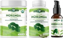 PURA VIDA MORINGA σκόνη 8 oz κάψουλες (120 κόμης) και οργανικό λάδι Moringa (2fl oz)