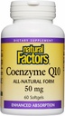 Doğal Faktörler Coenzyme Q10 - Antioksi Support Supplement Supports Cellular Enerji Üretimi - Daha İyi Absorps Sağlıklı Kalp Fonksiyonları - 50 mg, 60 Softgels (60 Hizmet)