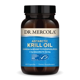 Δρ. Mercola Ανταρκτική Krill Oil - 1.000 mg - Omega-3 συμπλήρωμα με EPA & DHA - Υποστηρίζει εγκέφαλο, καρδιά, κοινή & ανοσοποιητική υγεία - GMO-free, χωρίς γλουτένη & χωρίς σόγια - 60 κάψουλες (30 εξυπηρετούν)
