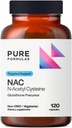 PureFormulas N-Acetyl-L-Cysteine - NAC Supplement Capsules 900 mg NAC, Antioksi Glutathione Precursor - Detox + Workout Recovery ve Immune Support - Non-G Capsules + Vegetarian Supplement -120