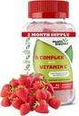 Φράουλα Γεύση Βιταμίνη Β Σύμπλεγμα Gummies - B Complex with Vitamin C - Υποστηρίζει το νευρικό σύστημα και ενισχύει τα επίπεδα ενέργειας - Βοηθά με Γνωστική λειτουργία - Μεγάλη γεύση και εύκολο να καταπιούν