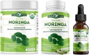 PURA VIDA MORINGA Powder 8 oz Capsules (120 Count) and Moringa Leaf Extract Drops (2fl oz)