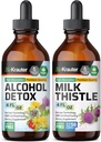 BIO KRAUTER Alcohol Detox Tincture 4 Fl. Oz. & Milk Thistle Tincture 4 Fl. Oz.