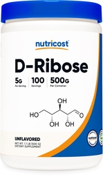 Nutricost D-Ribose σκόνη 500 γραμμάρια - 5000mg ανά υπηρεσία, μη GMO (500 γραμμάρια)