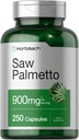 Horbäach Saw Palmetto Extract | 900 mg | 250 Capsules | Non-GMO ve Gluten Free Formula | Geleneksel Herb Supplement
