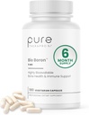 Pure TheraPro Rx Bio Boron, 5mg/Capsule, 180 κάψουλες, Bororganic Glycine Boron Συμπληρώματα για άνδρες & γυναίκες, Vegan Mineral Συμπληρώματα για οστά, Καρδιαγγειακή Λειτουργία & Ανοσία Υποστήριξη